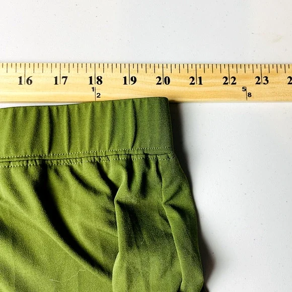 Susan Graver Sz 3XT Tall Plus Liquid Knit Pull On Wide Leg Pants Green - Picture 7 of 10